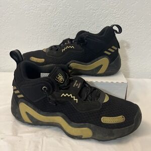 Adidas GY2844 D.O.N. Issue 3 J Basketball Shoes Black Gold Camo Mens Size 7